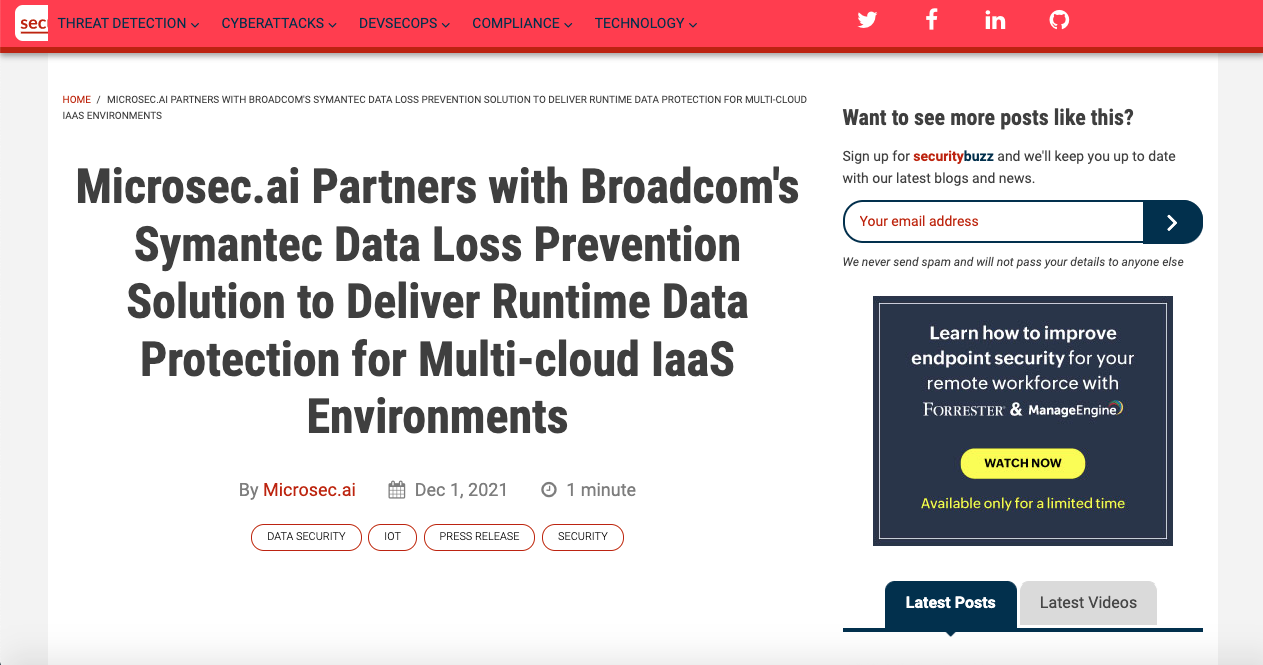 Microsec.ai Partners with Broadcom’s Symantec Data Loss Prevention Solution